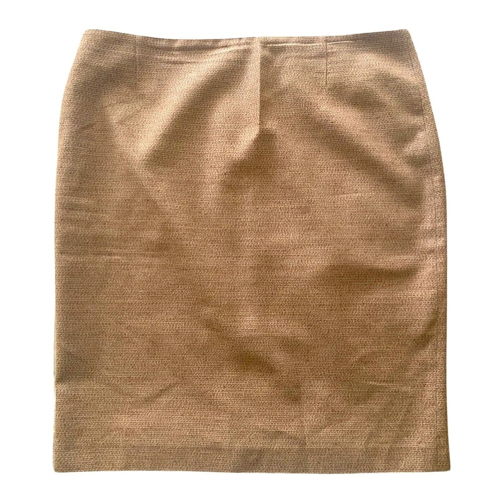 Isabella DeMarco Silk Skirt Size 14 Brown Textured Print Lined Back Slit